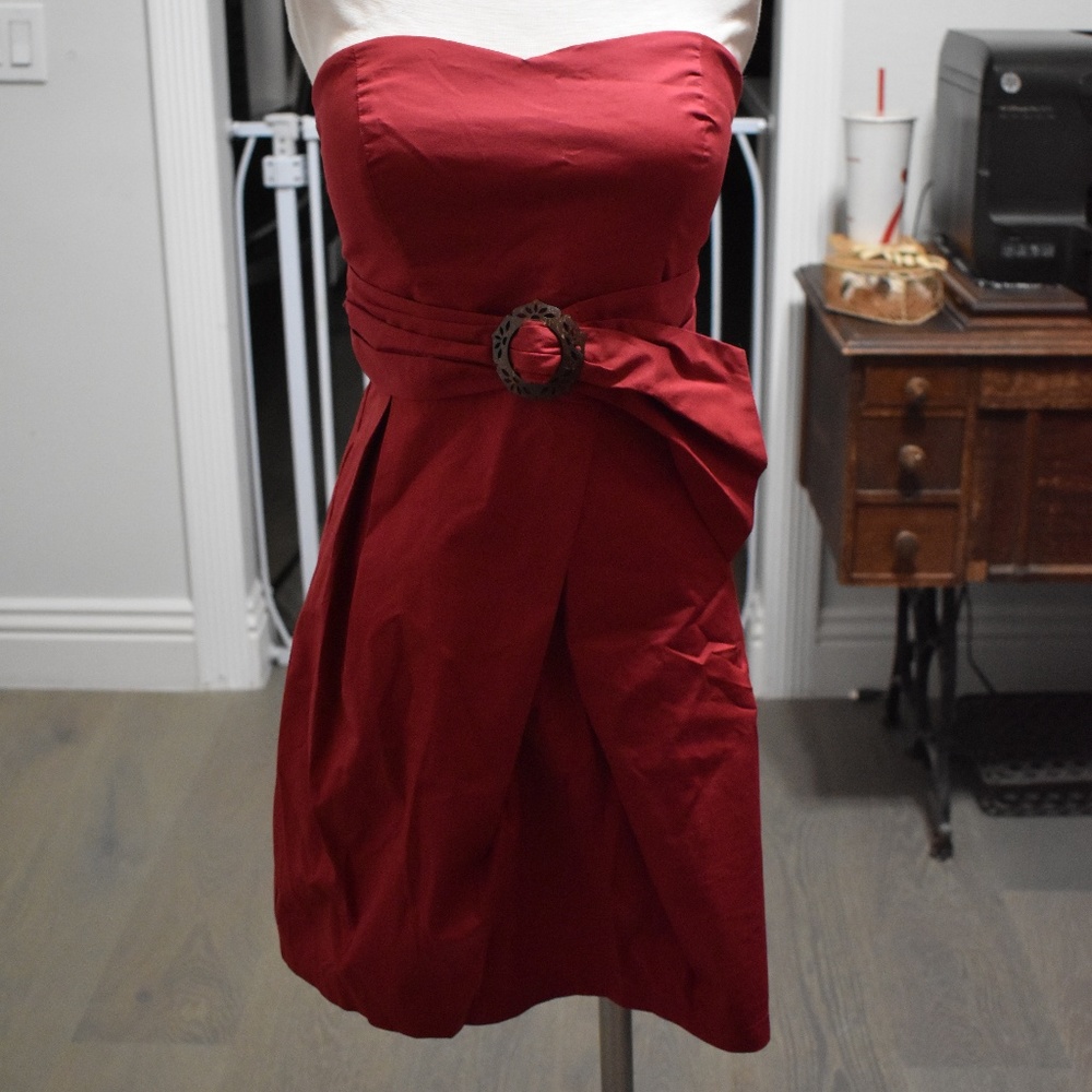 Trixxi Red Strapless Sweetheart Dress